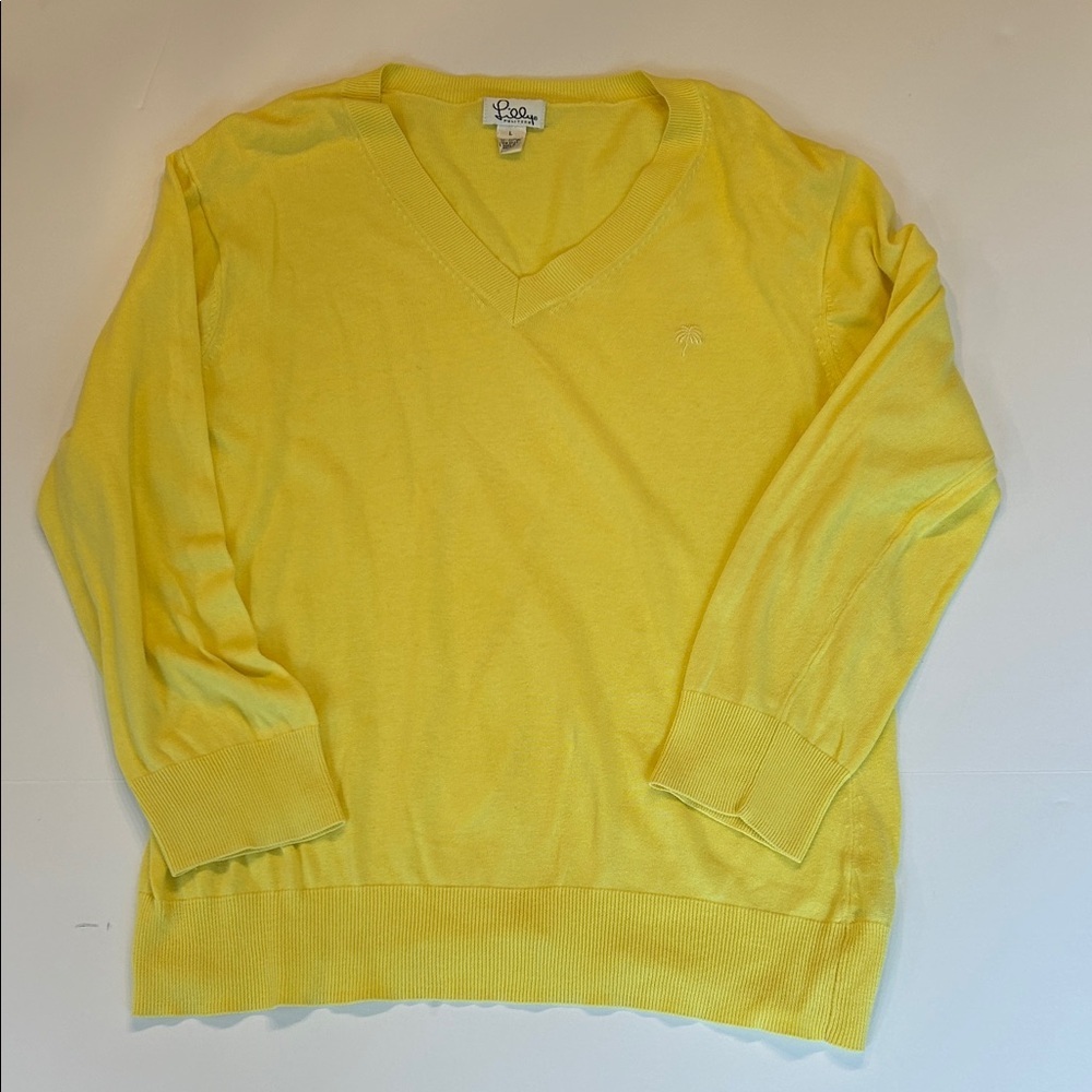 Lilly Pulitzer V-Neck Sweater in Sunny Yellow